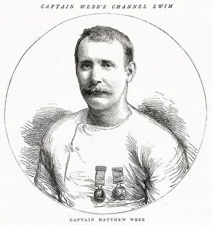 Images Dated 1st September 2021: Captain Matthew WEBB (1848 - 1883), who on 24 August 1875 was the first person to swim the English
