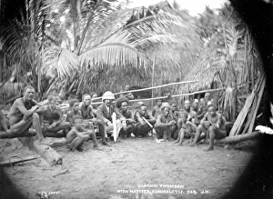 Admiralty Islands Gallery: Captain Thomson with natives, Admiralty Islands