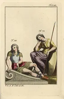 Briton Prints: Captive king of the Gauls and a pensive British woman