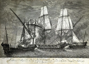 1788 Gallery: Capture of the Algerian corsair xebec L Uccello