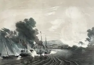 Afloat Prints: The capture of the city of tabasco, by the U. S. naval expedi