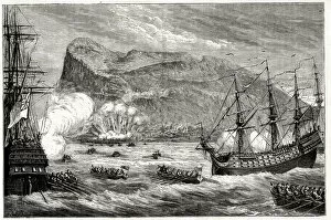 Images Dated 17th August 2021: The Capture of Gibraltar by Anglo-Dutch forces, 1 to 4 August 1704