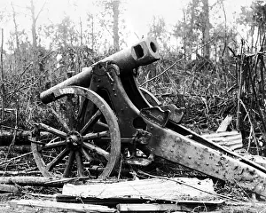 Mametz Prints: Captured German gun, Mametz, Western Front, WW1