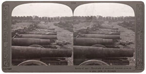 Travels Collection: Captured German guns in a park, Brussels, after WW1