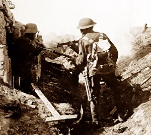 A captured German machine gunner at Croiselles - WW1