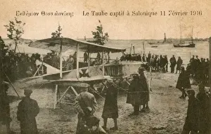 Taube Prints: Captured German Taube Biplane - Thessaloniki