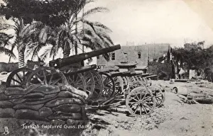 River Bank Prints: Captured Ottoman Turkish Guns - Iraq, WWI