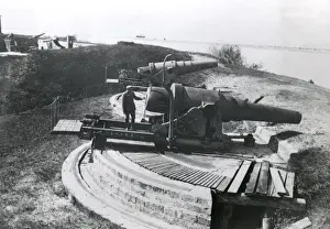 Riga Prints: Captured Russian guns, Dunamunde, Riga, WW1