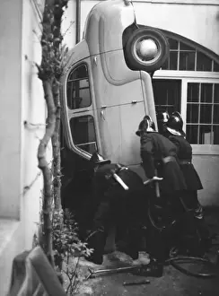 Basement Prints: Car in basement, Belgrave Square, London