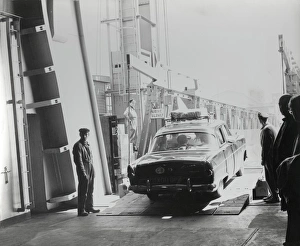 Images Dated 18th September 2017: Car driving off a cross-channel ferry