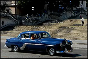 Car ouside, Havana university, Cuba