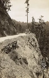 Redwood Prints: Car on the Redwood Highway, Humboldt County, California, USA