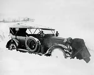 Snowed Prints: Car snowed up in winter on Western Front, WW1