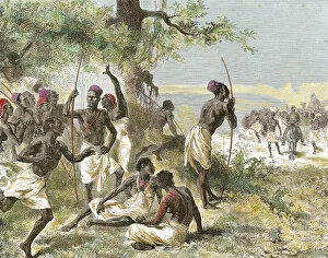 Explorers Gallery: The caravan of Dr. Livingstone found a group of armed native