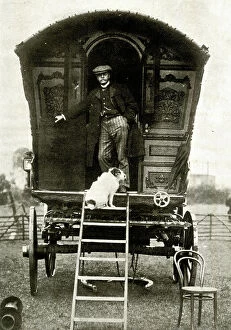 Terriers Collection: Caravan Jack and his dog