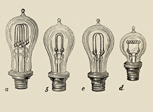 Carbon filament lamps. From the book Diccionario Carbon filament lamps. From the book Diccionario