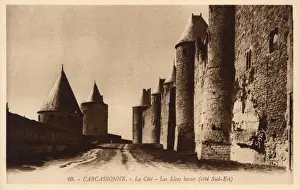Ramparts Prints: Carcassonne, France - The lower walls of the South-east