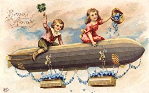 Images Dated 6th January 2012: Card; Airship