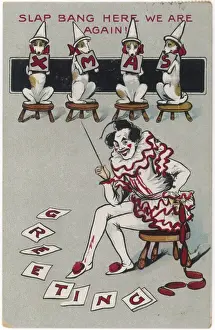 Card ;Clown & Dogs