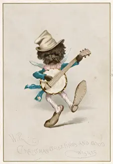 Banjo Prints: Card; Doggy Minstrel