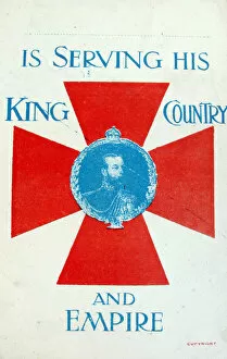Images Dated 28th January 2013: Card: IS SERVING HIS KING, COUNTRY AND EMPIRE