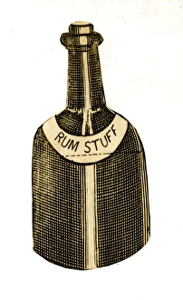 Images Dated 17th March 2017: Card in the shape of a bottle of rum