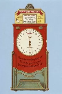 Images Dated 22nd September 2011: Card; Weighing Machine