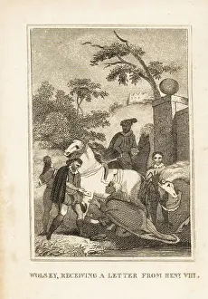 Messenger Prints: Cardinal Thomas Wolsey receiving a letter from King Henry VIII