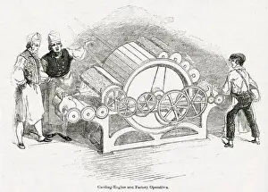 Automation Prints: Carding machine in a Lancashire cotton mill