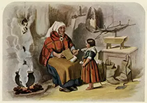 Cauldron Prints: CARDING WOOL / 1848