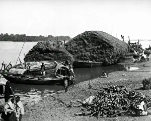 Hooghly Prints: Cargo boats of the Hooghly River, Calcutta, India