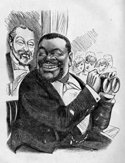 Deposed Gallery: Caricature of Cetewayo, Zulu king, at the theatre in London