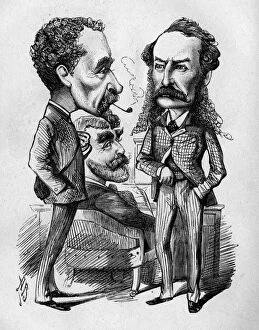 Images Dated 9th February 2016: Caricature of Charles Keene, F C Burnand and John Tenniel