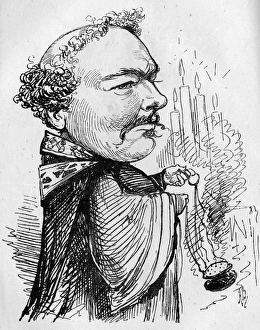 Vestments Gallery: Caricature of Charles Santley, English-born baritone