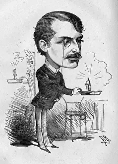 Monocle Prints: Caricature of Claude Carton, British actor and playwright