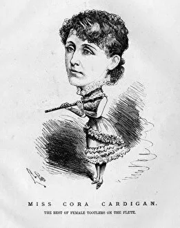 Cardigan Gallery: Caricature of Cora Cardigan, flautist