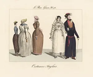 Caricature of English costumes, circa 1814