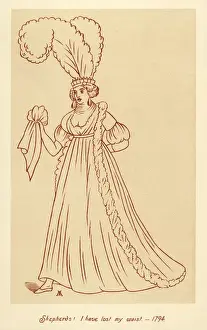 Waisted Prints: Caricature of fashion 1794 Shepherds, I have lost my waist