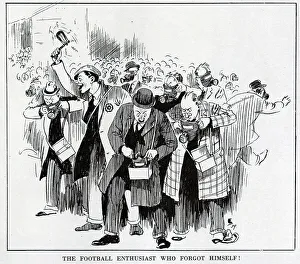Motley Prints: Caricature of football crowd, with gas masks