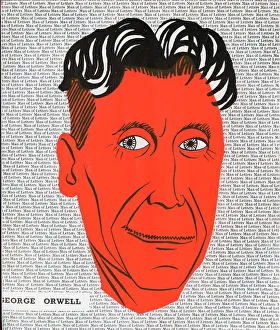 Butterfield Prints: Caricature of George Otwell, novelist by Butterfield