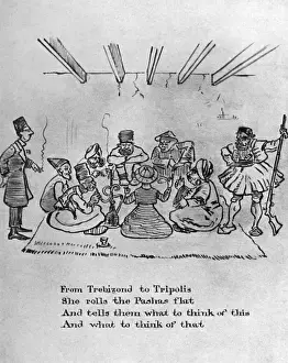 A caricature of Gertrude Bell at an Oriental Party