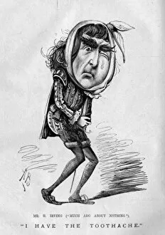 Painful Gallery: Caricature of Henry Irving, English actor-manager
