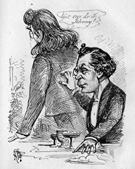 Caricature, Henry Irving and J L Toole, actor-managers