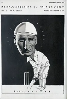 Humourous Prints: Caricature illustration of D R Jardine