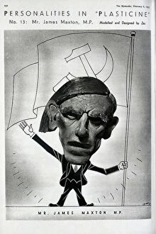 Personalities Collection: Caricature illustration of James Maxton, politician in plasticine and pen