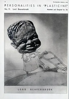 Beaverbrook Prints: Caricature illustration of Lord Beaverbrook