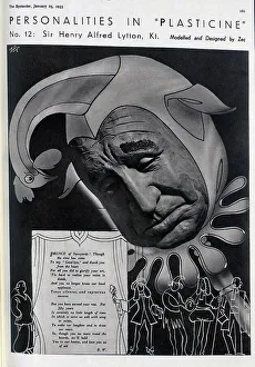 Humourous Prints: Caricature illustration of Sir Henry Alfred Lytton