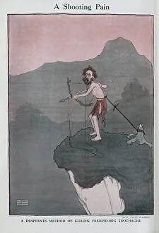 Pain Collection: Caricature illustration of toothache cure, by Heath Robinson
