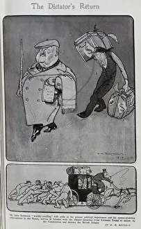 Nationalist Prints: Caricature illustrations, of the return from the United States of Mr John Redmond