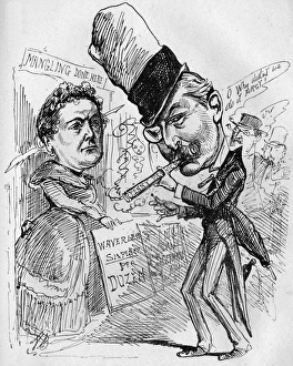 Images Dated 3rd February 2016: Caricature, Mary Elizabeth Braddon and Charles H Ross